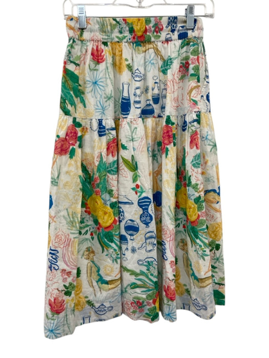 Mother Size XS White, Yellow, Multi Cotton Drawstring Neck Cap Sleeve Skirt Set White, Yellow, Multi / XS