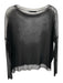 Beautiful People Size S Black Silk Long Sleeve Mesh Sheer Top Black / S