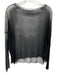 Beautiful People Size S Black Silk Long Sleeve Mesh Sheer Top Black / S