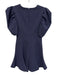 Likely Size 6 Navy Polyester Blend Short Puff Sleeve Back Zip Below Knee Dress Navy / 6