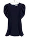 Likely Size 6 Navy Polyester Blend Short Puff Sleeve Back Zip Below Knee Dress Navy / 6