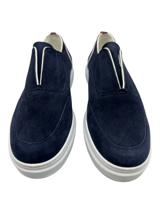 Kiton Shoe Size 9 Navy Blue & White Goatskin Men's Shoes Navy Blue & White / 9