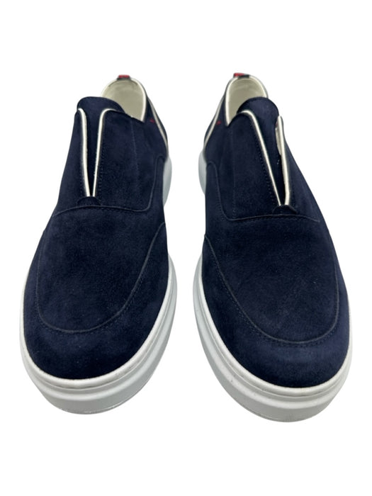 Kiton Shoe Size 9 Navy Blue & White Goatskin Men's Shoes Navy Blue & White / 9