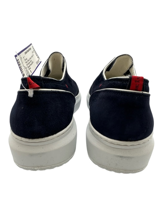 Kiton Shoe Size 9 Navy Blue & White Goatskin Men's Shoes Navy Blue & White / 9