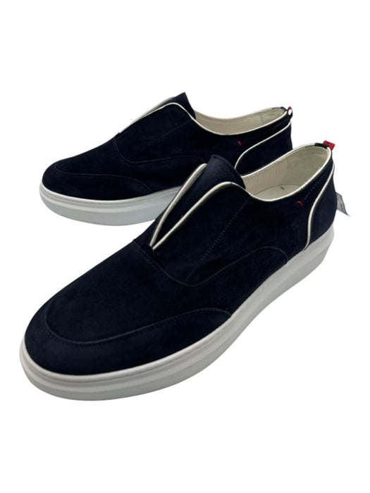 Kiton Shoe Size 9 Navy Blue & White Goatskin Men's Shoes Navy Blue & White / 9