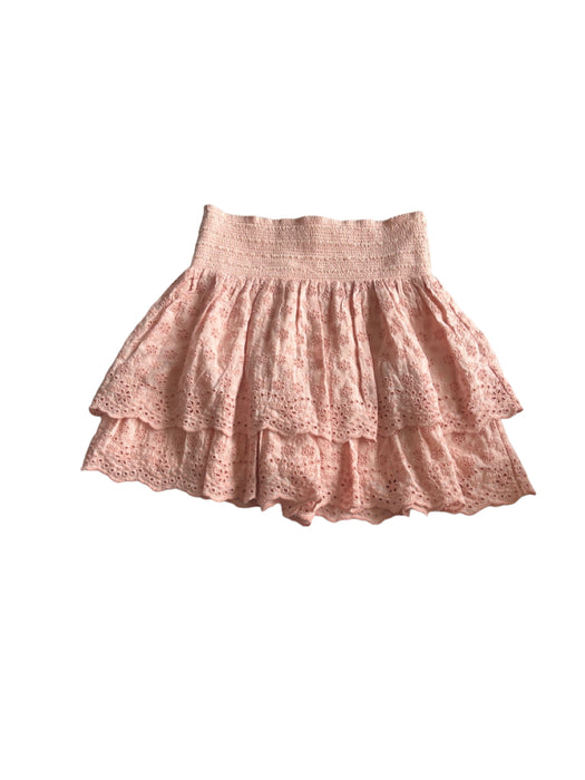 Alice + Olivia Size 4 Light Pink Cotton Eyelet Tiered Mini Skirt Light Pink / 4