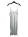 Gianni Bini Size 6 White Polyester Spaghetti Strap Midi Slip Side Slit Dress White / 6