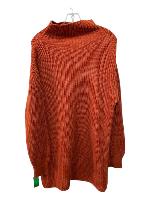 Wilfred Size XS Orange Merino Wool Rib Knit Cowl Neck Oversize Sweater Orange / XS