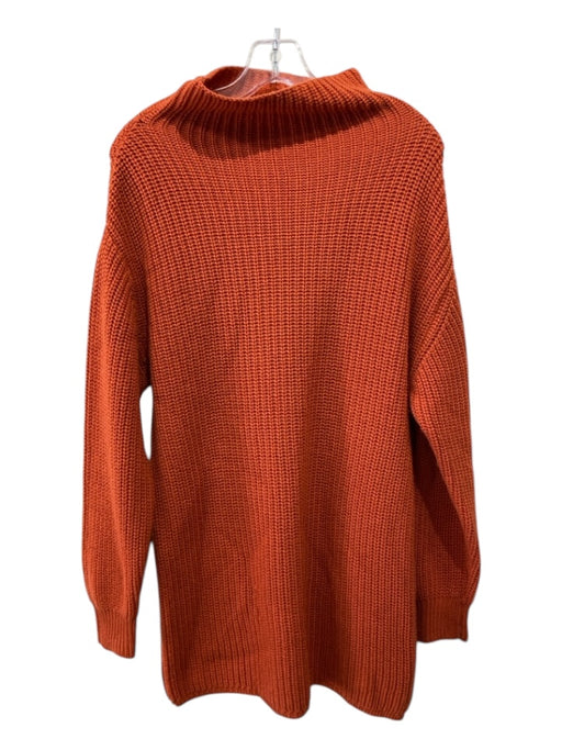 Wilfred Size XS Orange Merino Wool Rib Knit Cowl Neck Oversize Sweater Orange / XS