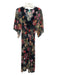 Farm Rio Size XS Black, Red, Multi Viscose Chiffon Overlay Floral Maxi Dress Black, Red, Multi / XS