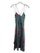 ASTR Size S teal, red, orange Polyester Side Slit Floral Cowl neck Midi Dress teal, red, orange / S