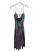 ASTR Size S teal, red, orange Polyester Side Slit Floral Cowl neck Midi Dress teal, red, orange / S