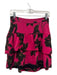 A.L.C. Size 6 Fuchsia & Black Silk Floral Tiered Mini Skirt Fuchsia & Black / 6
