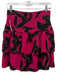 A.L.C. Size 6 Fuchsia & Black Silk Floral Tiered Mini Skirt Fuchsia & Black / 6