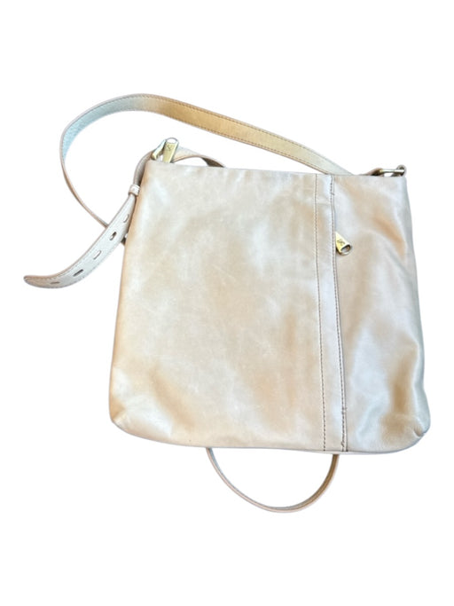 Hobo Tan Leather Pockets Cross Body Zip Close Floral Interior Purse Tan