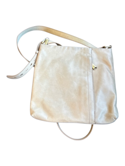 Hobo Tan Leather Pockets Cross Body Zip Close Floral Interior Purse Tan