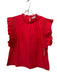 English Factory Size L Red Ruffle Detail Keyhole Back Sleeveless Top Red / L