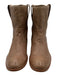 Frye Shoe Size 8 Tan Brown Leather Upper Round Toe Block Heel Pull Tabs Boots Tan Brown / 8