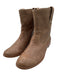 Frye Shoe Size 8 Tan Brown Leather Upper Round Toe Block Heel Pull Tabs Boots Tan Brown / 8