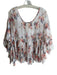 Love Johnny Was Size M White & Multi Silk & Cotton Wide Round Neck Flowy Top White & Multi / M