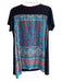 Johnny Was Size M Black & Multi Rayon Paisley & Abstract Round Neck Top Black & Multi / M