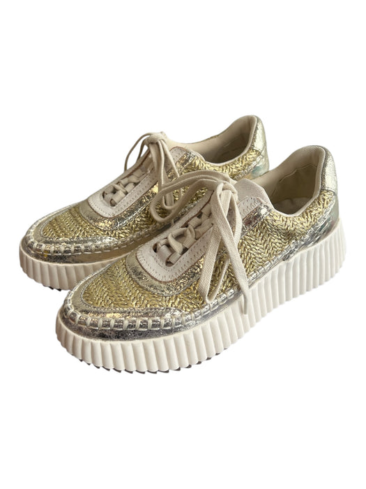 Dolce Vita Shoe Size 6.5 Gold & Silver Manmade Material Almond Toe Woven Shoes Gold & Silver / 6.5