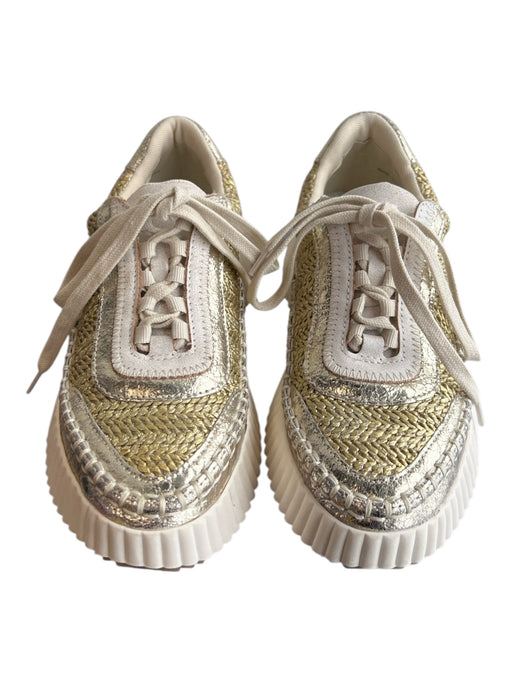 Dolce Vita Shoe Size 6.5 Gold & Silver Manmade Material Almond Toe Woven Shoes Gold & Silver / 6.5