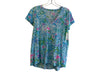 Lilly Pulitzer Size Medium Blue, Green Pink Cotton Short Sleeve V Neck Top Blue, Green Pink / Medium