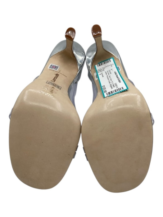 Larroude Shoe Size 7 Clear & Silver PVC & Patent Leather Slingback Sandals Clear & Silver / 7