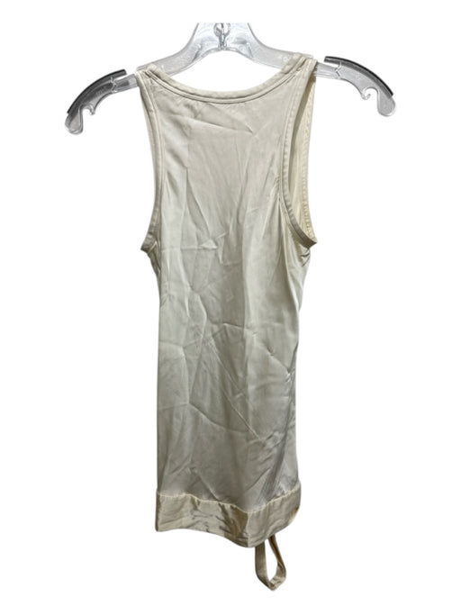 Helmut Lang Size XS Cream Viscose Satin Tie Hem Sleeveless Top Cream / XS