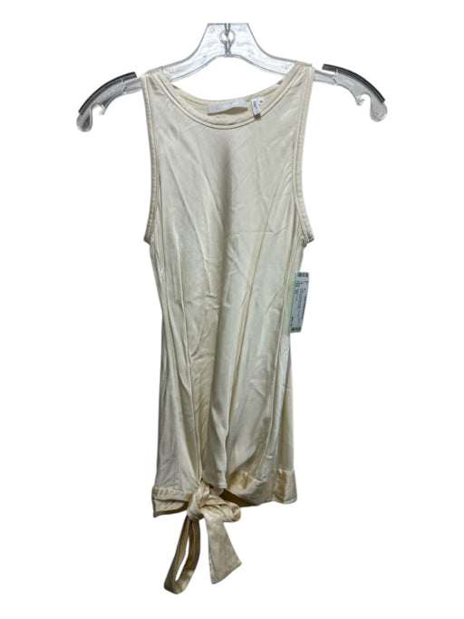 Helmut Lang Size XS Cream Viscose Satin Tie Hem Sleeveless Top Cream / XS