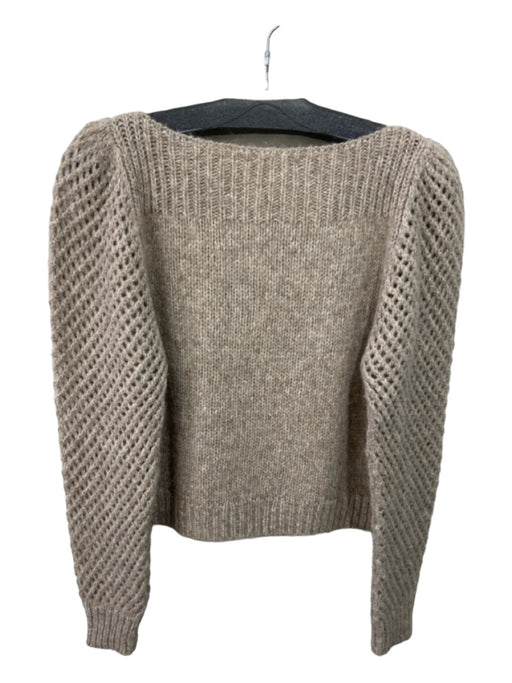 Loveshackfancy Size S Light Gray Alpaca & Wool Long Sleeve Wide Neck Sweater Light Gray / S