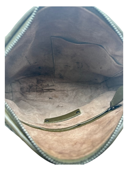 Bottega Veneta Green Leather Woven Top Zip Crossbody Bag Green / S