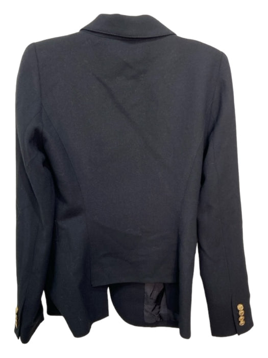 Smythe Size S Black Rayon Long Sleeve Double Breast Blazer Jacket Black / S