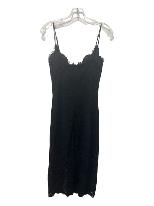 Karina Grimaldi Size XS Black Nylon Blend Lace Overlay Spaghetti Strap Dress Black / XS