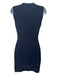 Fendi Size 42 Navy Viscose Blend Logo Jaquard Sleeveless Sheath Dress Navy / 42