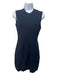 Fendi Size 42 Navy Viscose Blend Logo Jaquard Sleeveless Sheath Dress Navy / 42