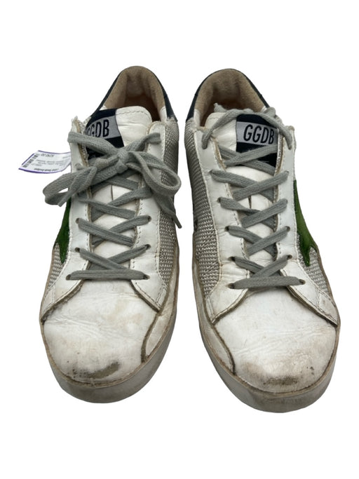 Golden Goose Shoe Size 37 Green White Blue Leather round toe lace up Sneakers Green White Blue / 37