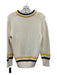 Denimist Size S Cream, Yellow & Navy Cotton V Neck Cable Stitch Sweater Cream, Yellow & Navy / S