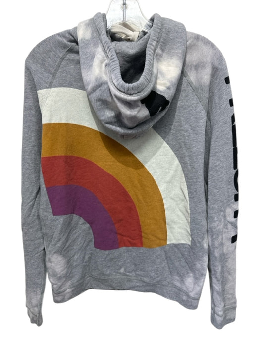 Free City Size 1 Gray, White & Multi Cotton Long Sleeve Rainbow bleached Sweater Gray, White & Multi / 1