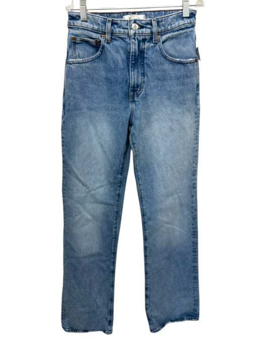 Madewell Size 24 Med Wash Cotton Denim Zip & Button High Rise Faded Jeans Med Wash / 24