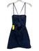 Proenza Schouler Size 4 Navy Cotton Blend Spaghetti Strap Paneled Dress Navy / 4