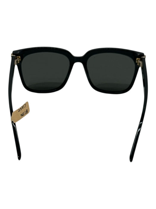 Yves Saint Laurent Black Acetate Gold Detail Logo Wayfarer Case Sunglasses Black