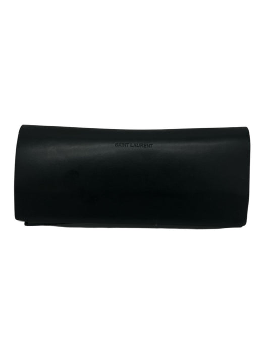 Yves Saint Laurent Black Acetate Gold Detail Logo Wayfarer Case Sunglasses Black
