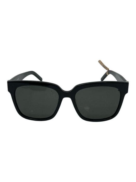 Yves Saint Laurent Black Acetate Gold Detail Logo Wayfarer Case Sunglasses Black