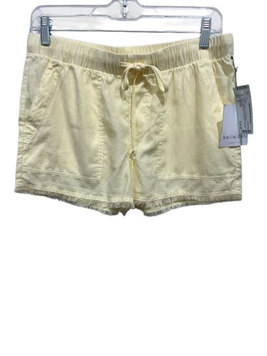 Bella Dahl Size S Yellow Lyocell Elastic & Drawstring Waist Fringe Hem Shorts Yellow / S