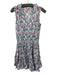 Anna Cate Size S White, Blue & Pink Cotton Floral Sleeveless V Neck Dress White, Blue & Pink / S