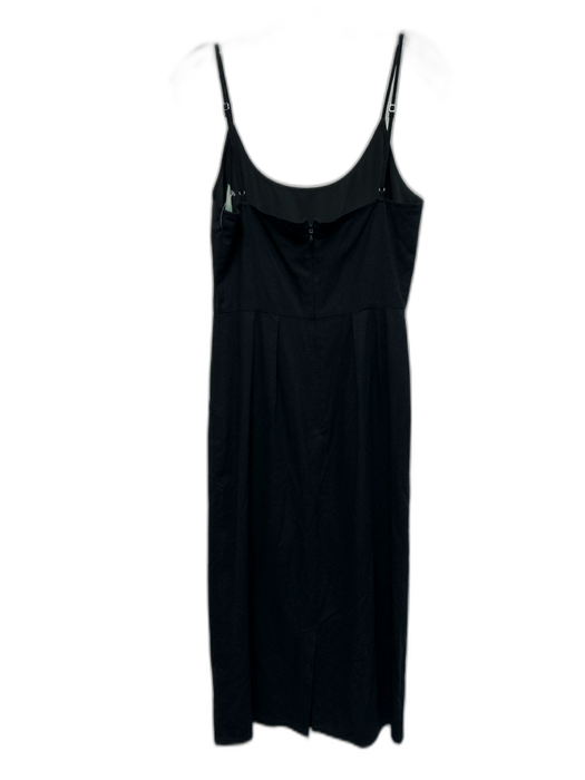Jenni Kayne Size XS Black Silk Spaghetti Strap Pleated Waist Pocketed Dress Black / XS