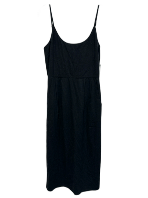 Jenni Kayne Size XS Black Silk Spaghetti Strap Pleated Waist Pocketed Dress Black / XS