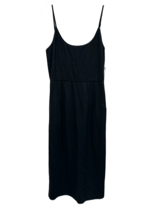 Jenni Kayne Size XS Black Silk Spaghetti Strap Pleated Waist Pocketed Dress Black / XS